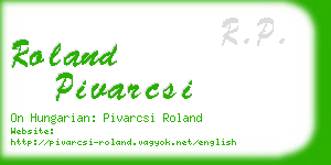 roland pivarcsi business card